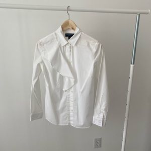 White blouse with ruffle